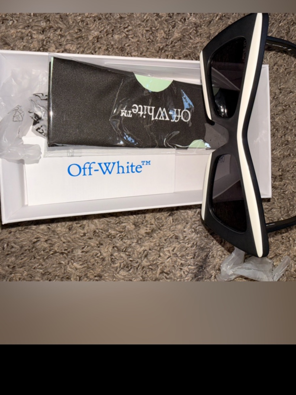 NEW! OFF-WHITE NASHVILLE BLACK/WHITE GREY AUTHENTIC SUNGLASSES - Picture 2 of 12